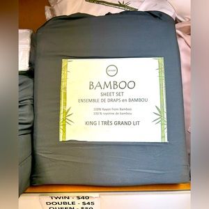 Dark Grey Bamboo Sheet Set KING size